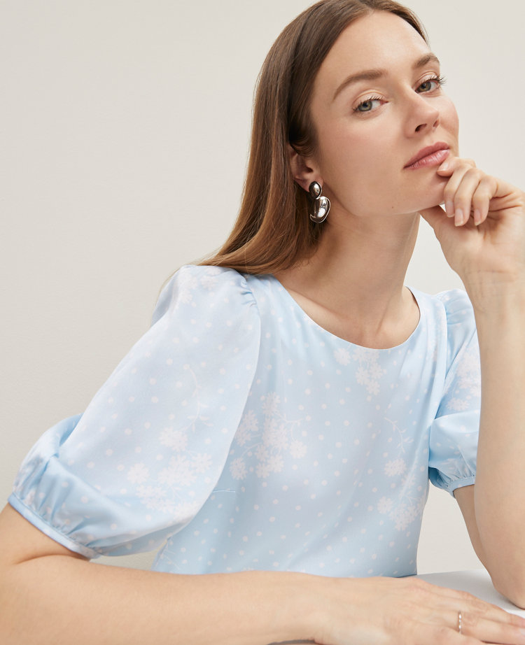 Petite Floral Boatneck Popover