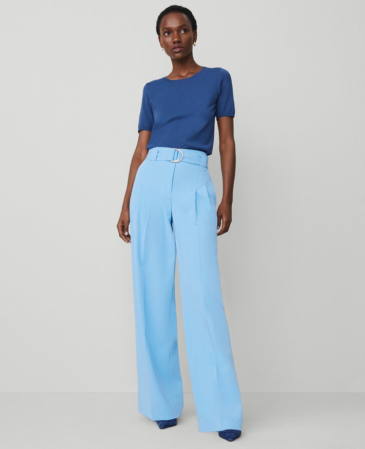 The Petite Belted Wide-Leg Pant