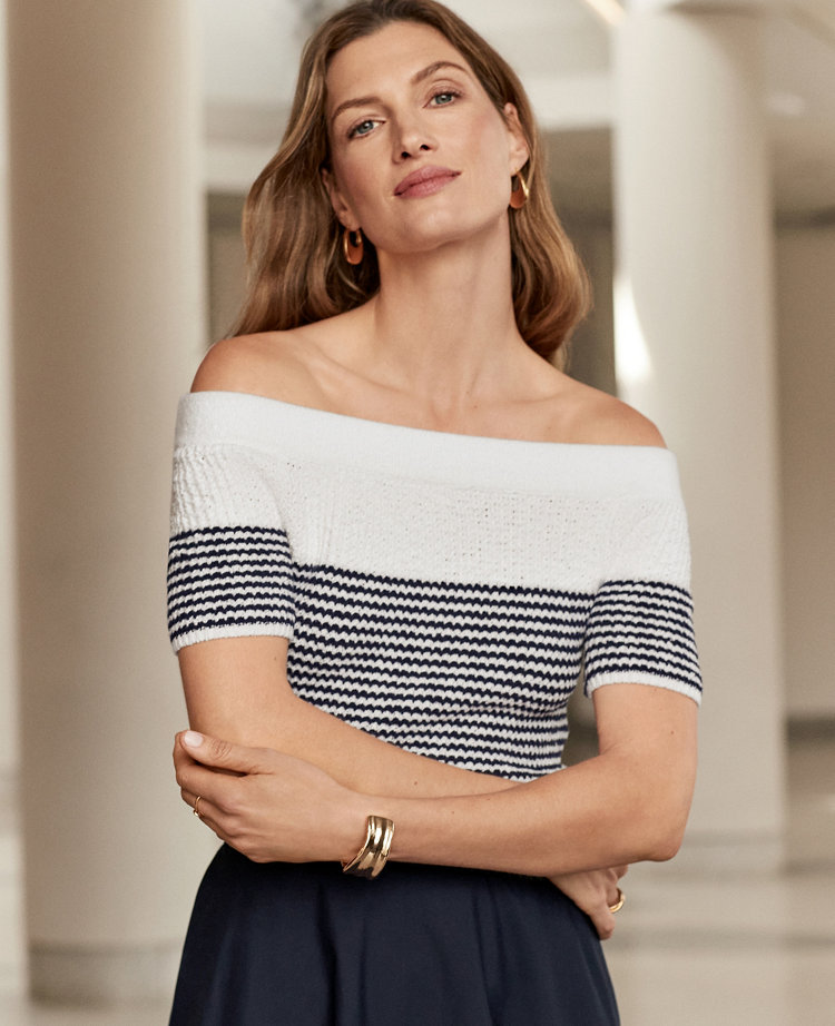 Petite Textured Off-The-Shoulder Sweater