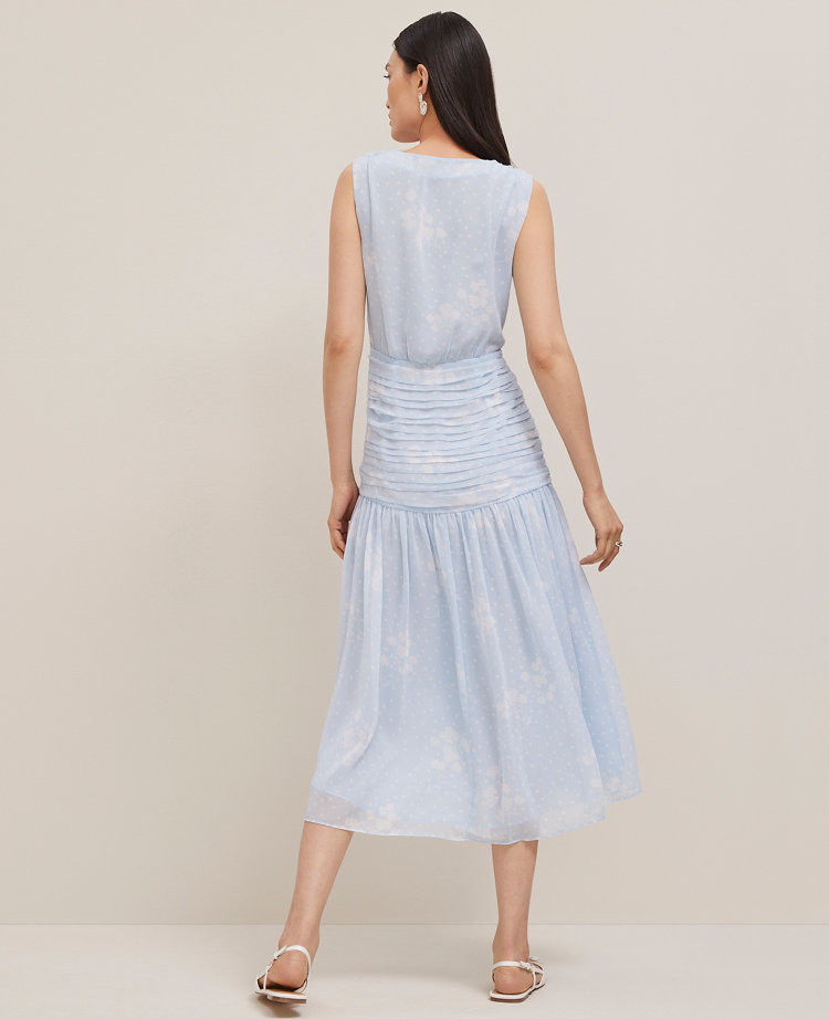 Petite Floral Ruched Tie Dress