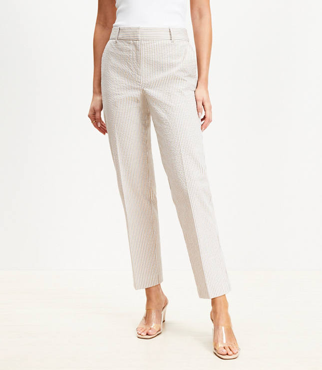 Riviera Slim Pants in Striped Seersucker