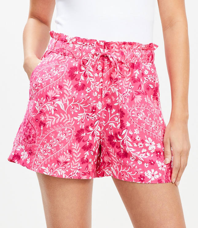 Paisley Breezy Shorts in Linen Blend