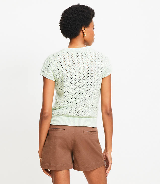 Chevron Pointelle Sweater Tee