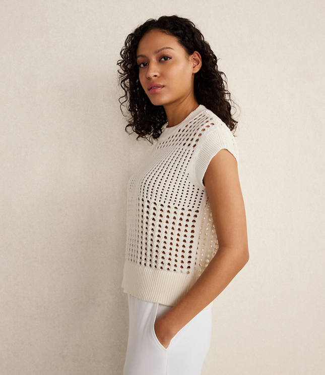 Haven Well Within Organic Cotton Open Stitch Short Sleeve Sweater